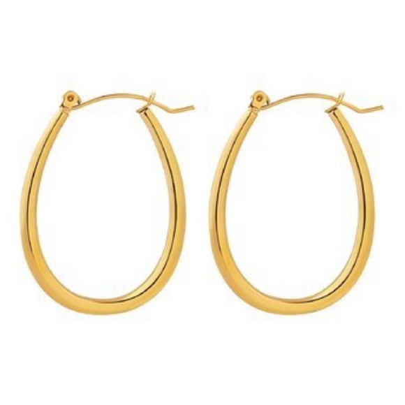 18k Luxury gold plated stainless steel hoop earrings - Picture 2 of 2